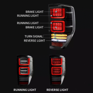 black 3d led tail lights dynamic blinker for 11 20 ford ranger mk1 mk2 wildtrak taillights