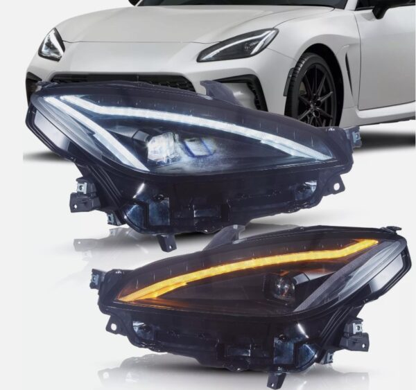 led drl projector headlights for 2022 23 toyota gr86 /subaru brz w/startup