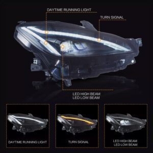 led drl projector headlights for 2022 23 toyota gr86 /subaru brz w/startup
