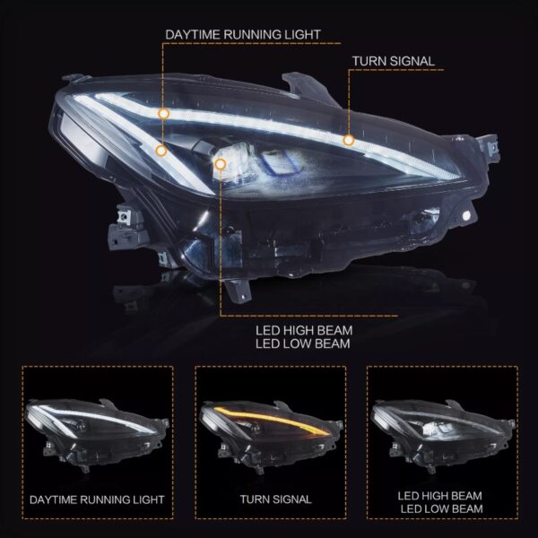 led drl projector headlights for 2022 23 toyota gr86 /subaru brz w/startup