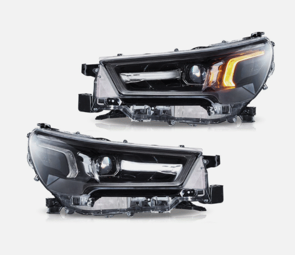 3d black full led projector headlights for 21 24 toyota hilux revo head lights
