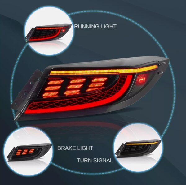smoke led dynamic taillights for 22+ toyota gr86 subaru brz tail lights