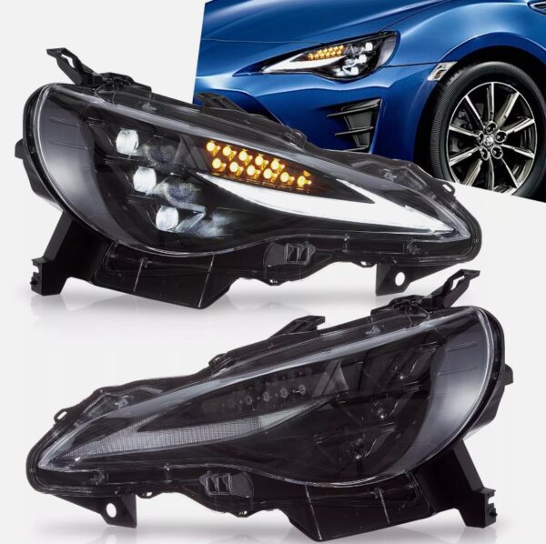 3d v2 triple led rgb projector headlights w/animation for 12 20 subaru brz toyota 86