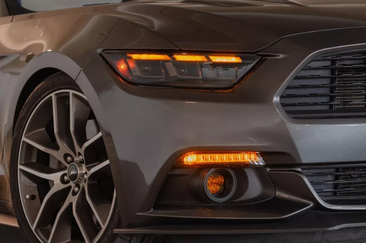 tri led drl dynamic led headlights for 2015 2017 ford mustang gt350 gt500 head lights