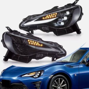 3d v2 triple led projector headlights w/animation for 12 20 subaru brz toyota 86