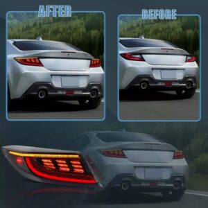 smoke led dynamic taillights for 22+ toyota gr86 subaru brz tail lights