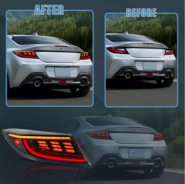 smoke led dynamic taillights for 22+ toyota gr86 subaru brz tail lights