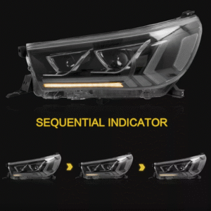 black led projector headlights dynamic indicators for 2015 2020 toyota hilux revo head lights