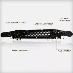 drl led projector headlights w/ black grille for 07 15 toyota fj cruiser