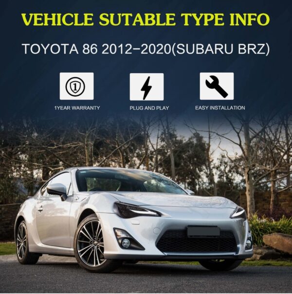 3d v2 triple led projector headlights w/animation for 12 20 subaru brz toyota 86