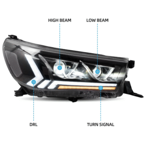 black led projector headlights dynamic indicators for 2015 2020 toyota hilux revo head lights