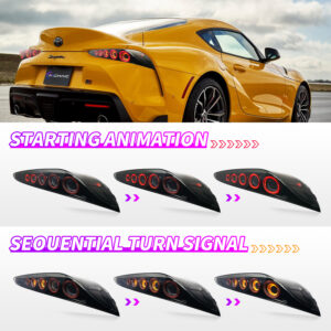olm legacy 3d sequential led taillights for 2019 2024 toyota supra a90 a91 tail lights