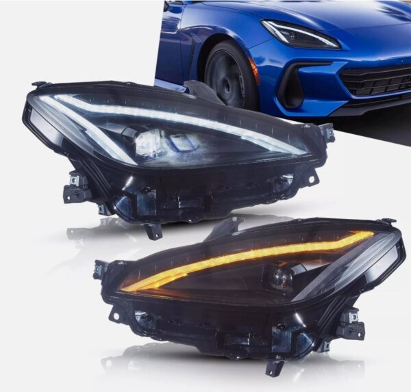 led drl projector headlights for 2022 23 toyota gr86 /subaru brz w/startup
