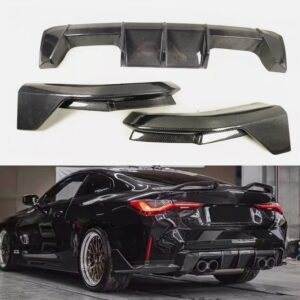 m performance style carbon diffuser rear splitter 3pcs for 2021 2024 bmw m3 m4 g80 g82