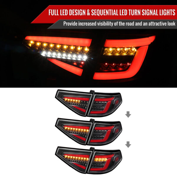 spec d jet black3d led tail light dynamic signal for 08 13 subaru impreza g3 wrx rs sti hatchback taillights