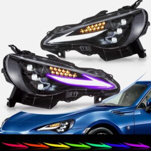 3d v2 triple led rgb projector headlights w/animation for 12 20 subaru brz toyota 86