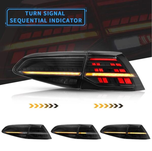 r style smoke full led dynamic tail lights for 2014 2018 vw golf 7 vii taillights