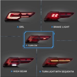 mk8 r style red led dynamic tail lights for 2021 2024 vw golf 8 viii taillights