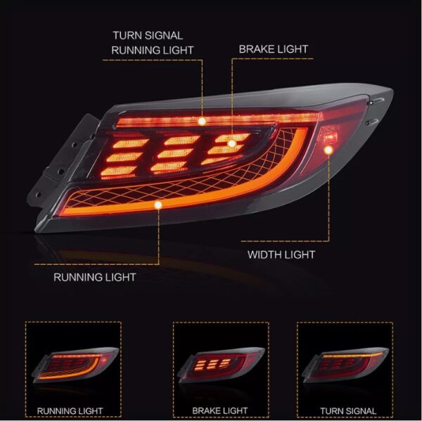 red led dynamic taillights for 22+ toyota gr86 subaru brz tail lights