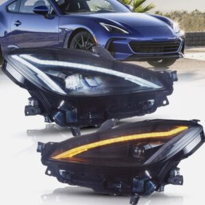 led drl projector headlights for 2022 23 toyota gr86 /subaru brz w/startup