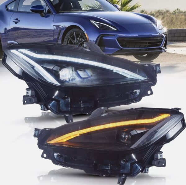 led drl projector headlights for 2022 23 toyota gr86 /subaru brz w/startup