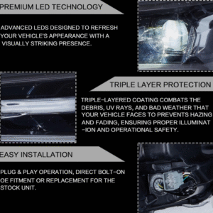 3d black full led projector headlights for 21 24 toyota hilux revo head lights