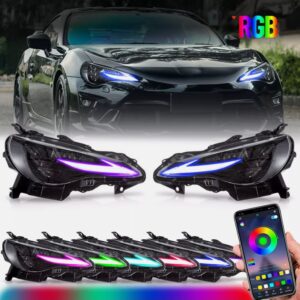3d v2 triple led rgb projector headlights w/animation for 12 20 subaru brz toyota 86