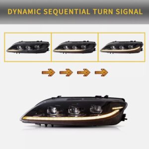 full led projector headlights for 2003 2008 mazda 6 w/start up animation
