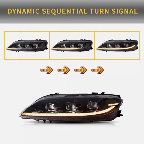 full led projector headlights for 2003 2008 mazda 6 w/start up animation