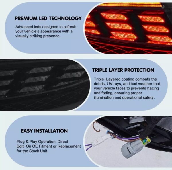 smoke led dynamic taillights for 22+ toyota gr86 subaru brz tail lights