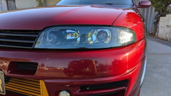 jdm black oe projector headlights for nissan skyline r33 gtr gts25 gts series 1&3 head lights