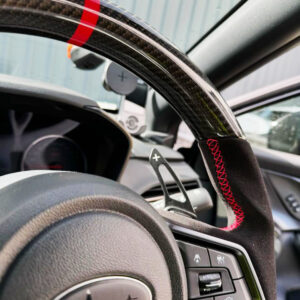 carbon cf alcantara steering wheel red line+ stitching for 2022+ subaru wrx vb vn