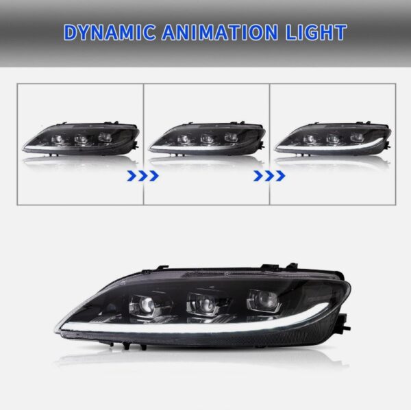 full led projector headlights for 2003 2008 mazda 6 w/start up animation