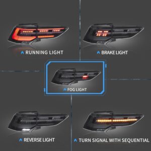 mk8 r style smoke led dynamic tail lights for 2021 2024 vw golf 8 viii taillights