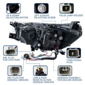 black led projector headlights dynamic indicators for 2015 2020 toyota hilux revo head lights