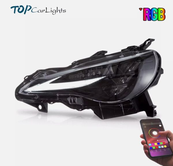 3d v2 triple led rgb projector headlights w/animation for 12 20 subaru brz toyota 86