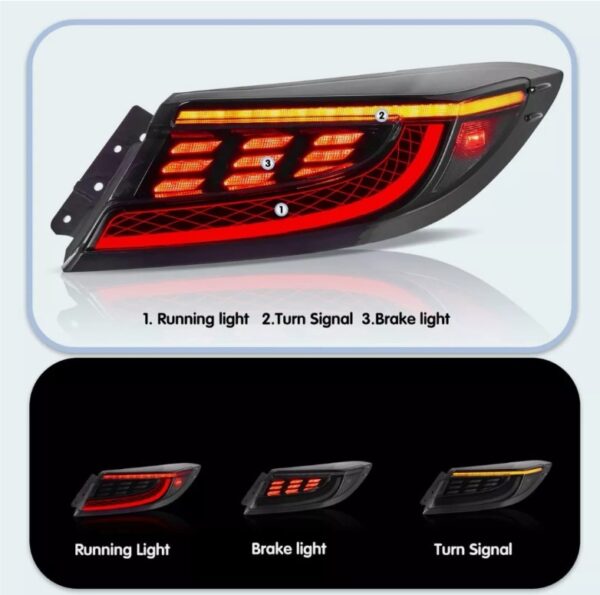 smoke led dynamic taillights for 22+ toyota gr86 subaru brz tail lights
