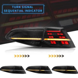 r style smoke full led dynamic tail lights for 2014 2018 vw golf 7 vii taillights