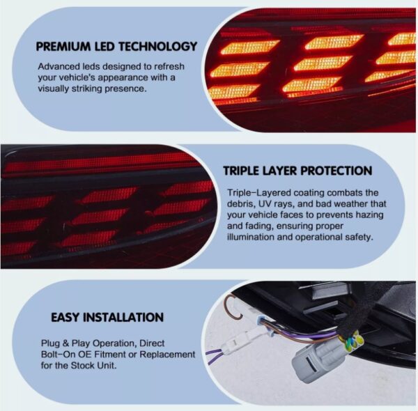 red led dynamic taillights for 22+ toyota gr86 subaru brz tail lights
