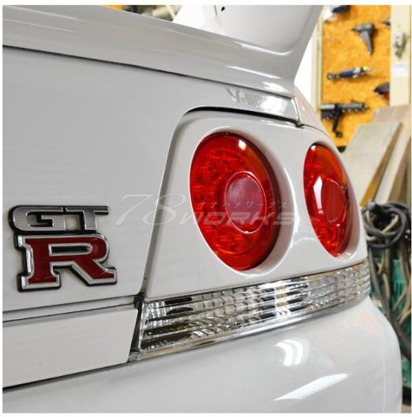 78 works fiber ring led taillights for 93 98 nissan skyline r33 gtr gts25t gtst tail lights
