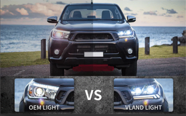 black led projector headlights dynamic indicators for 2015 2020 toyota hilux revo head lights