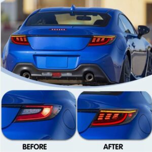 smoke led dynamic taillights for 22+ toyota gr86 subaru brz tail lights