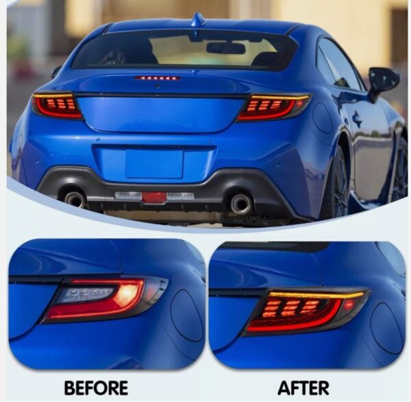smoke led dynamic taillights for 22+ toyota gr86 subaru brz tail lights