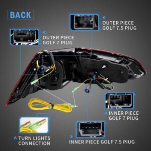 r style smoke full led dynamic tail lights for 2014 2018 vw golf 7 vii taillights