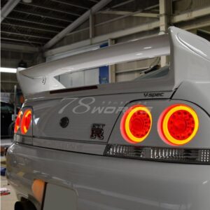 78 works fiber ring led taillights for 93 98 nissan skyline r33 gtr gts25t gtst tail lights
