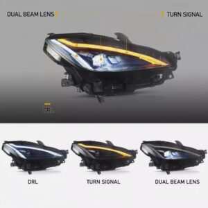 led drl projector headlights for 2022 23 toyota gr86 /subaru brz w/startup