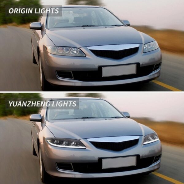 full led projector headlights for 2003 2008 mazda 6 w/start up animation