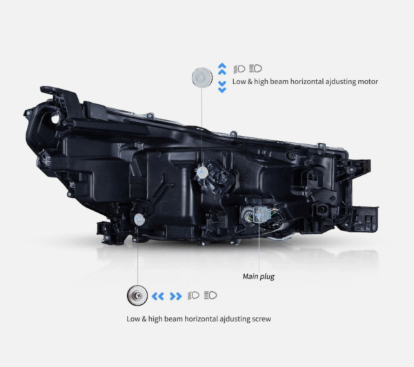 3d black full led projector headlights for 21 24 toyota hilux revo head lights