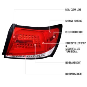 spec d clear red led taillights for 08 13 subaru impreza wrx sti g3 4d tail lights