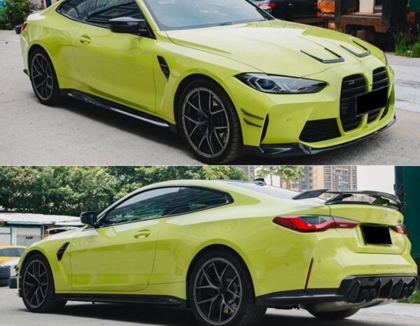 m performance style carbon diffuser rear splitter 3pcs for 2021 2024 bmw m3 m4 g80 g82